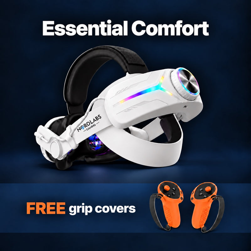 Halloween Essential Comfort grip covers v4 (white): strap with battery and FREE controller grip covers