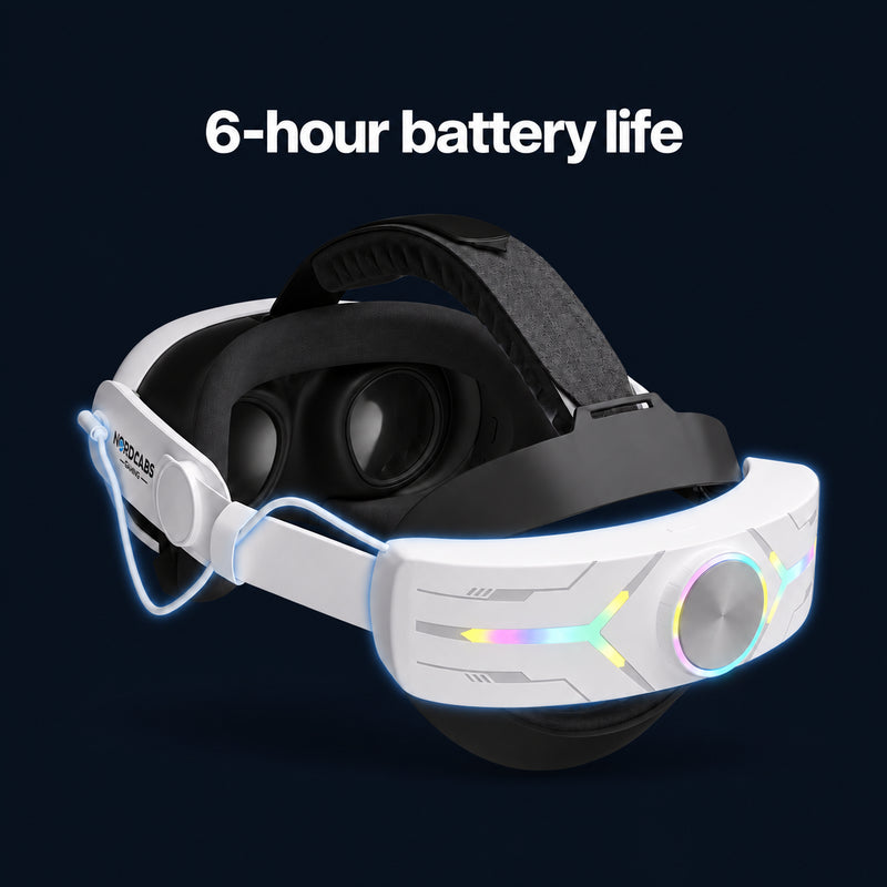 Comfort Strap with Battery Pack: 6-hour battery life