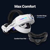 Max Comfort bundle: Comfort Strap with battery pack + Comfort Face Pad (white)