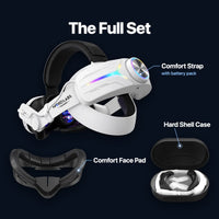 The Full Set: Comfort Strap with battery pack, Comfort Face Pad and Hard Shell Case (white)