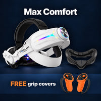 Halloween Max Comfort grip covers v4 (white): strap with battery, face pad and FREE controller grip covers