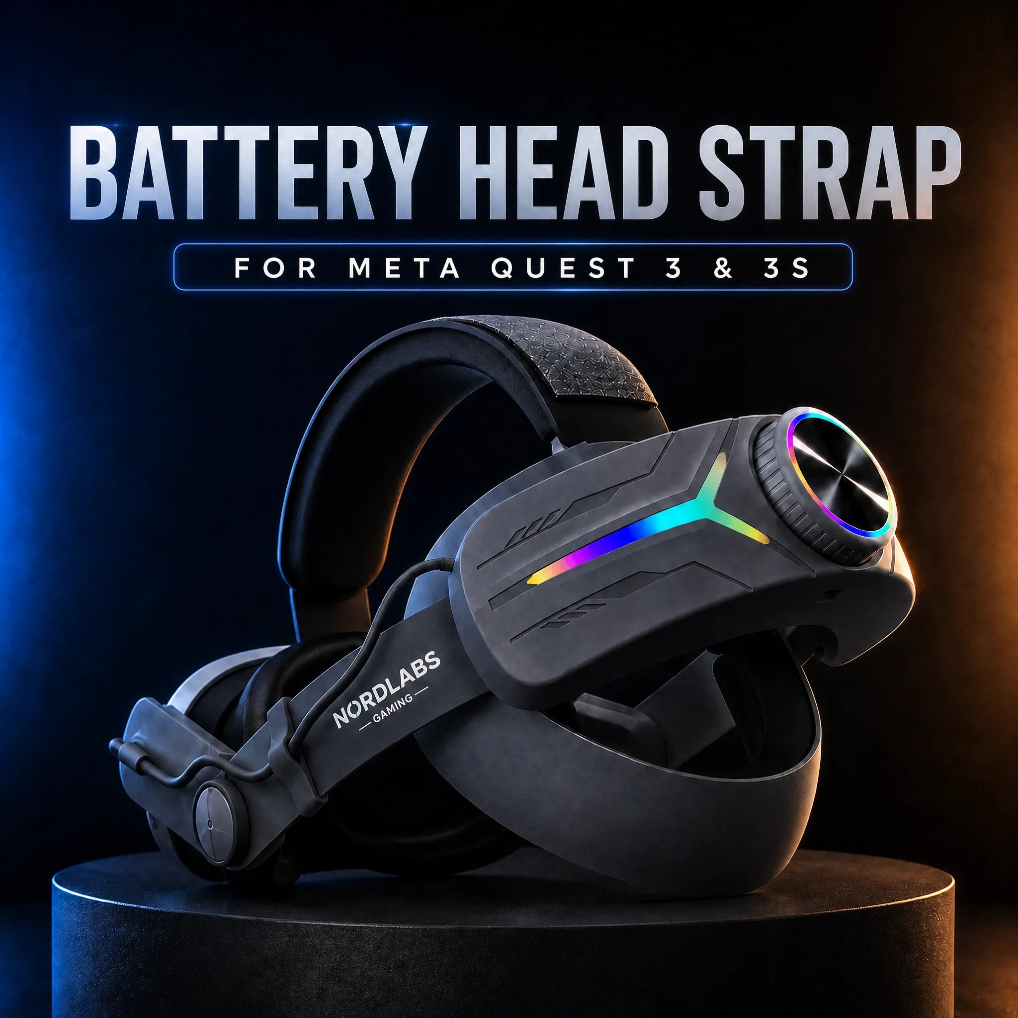 Black Battery Head Strap for Meta Quest 3 and 3S