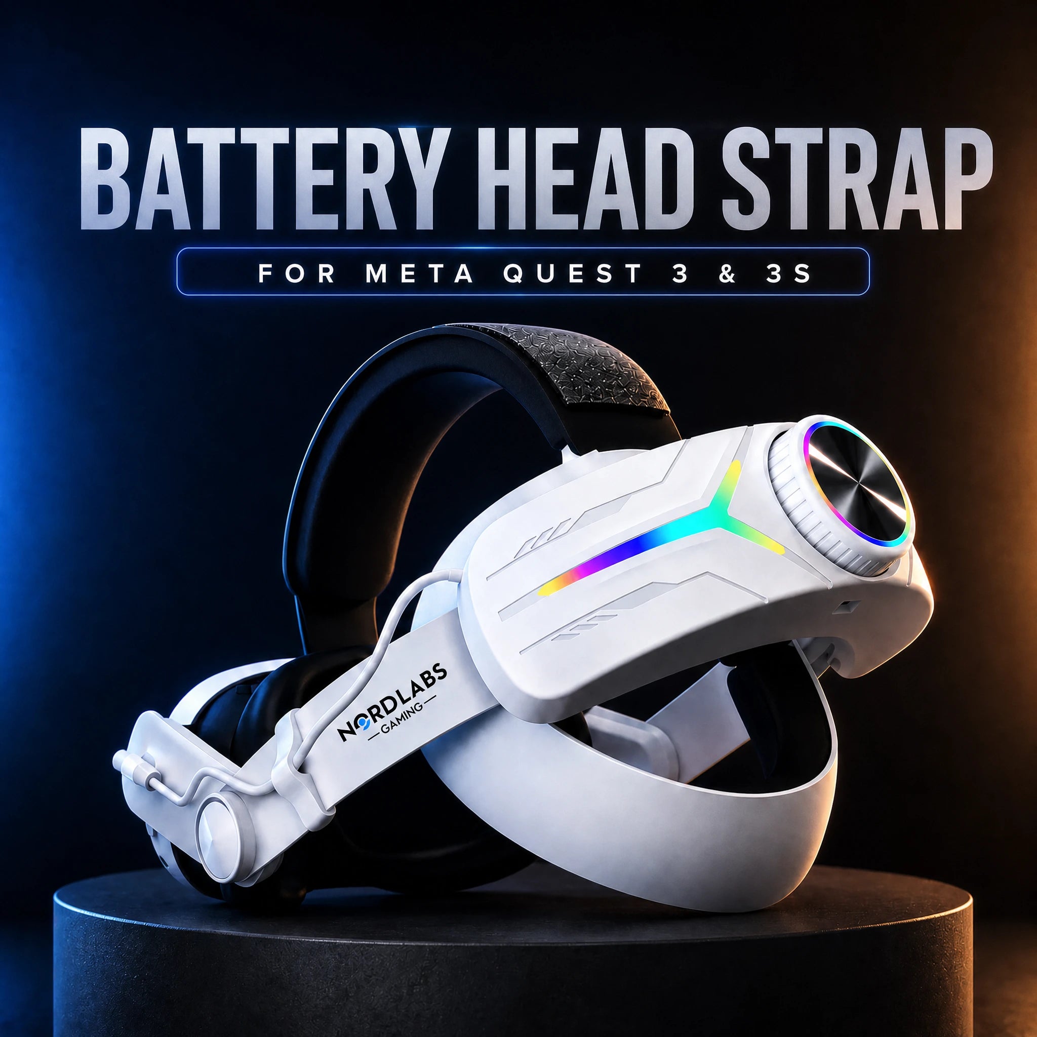 White Battery Head Strap for Meta Quest 3 and 3S
