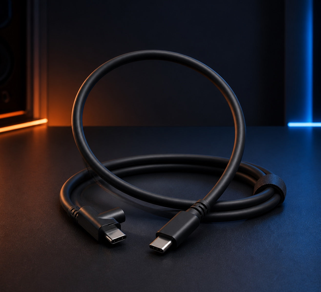 Flexible coiled NordLabs Link Cable with USB-C connectors