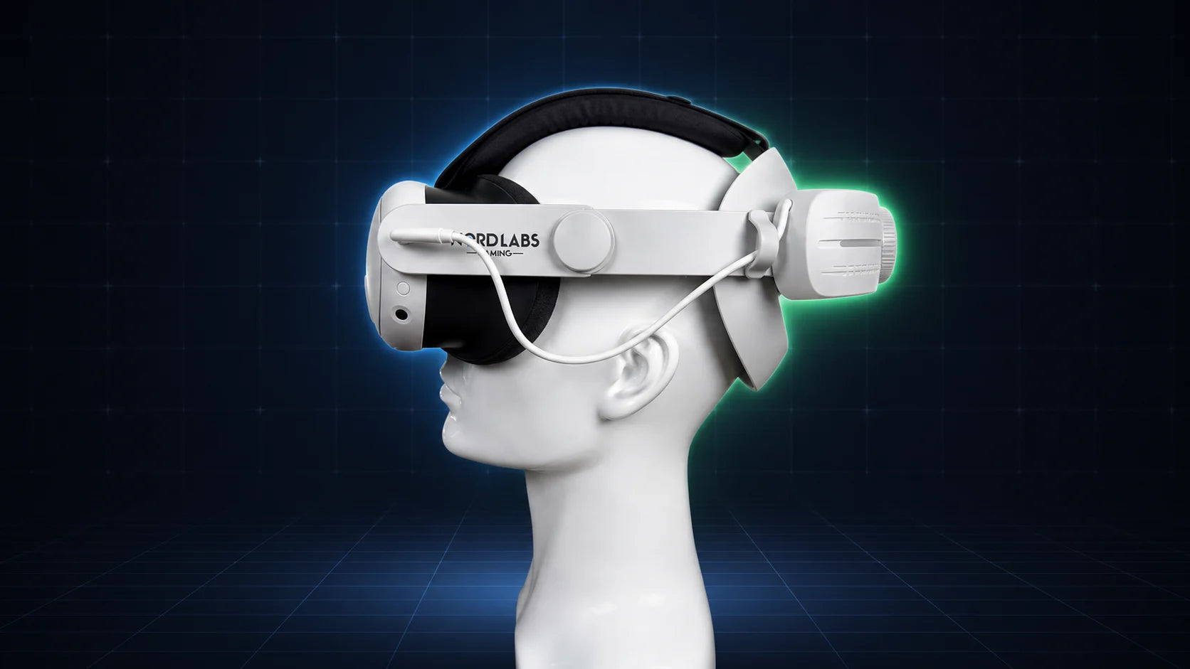NordLabs Comfort Strap balancing a Quest headset around the head